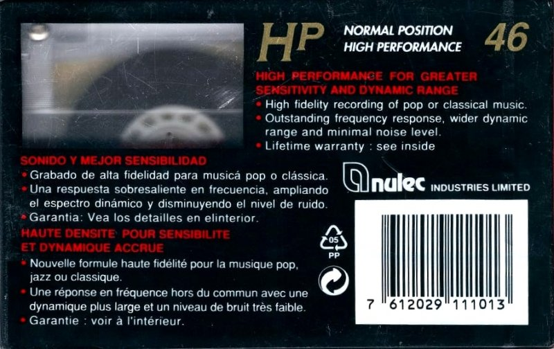 Compact Cassette Nulec HP 46 Type I Normal Europe