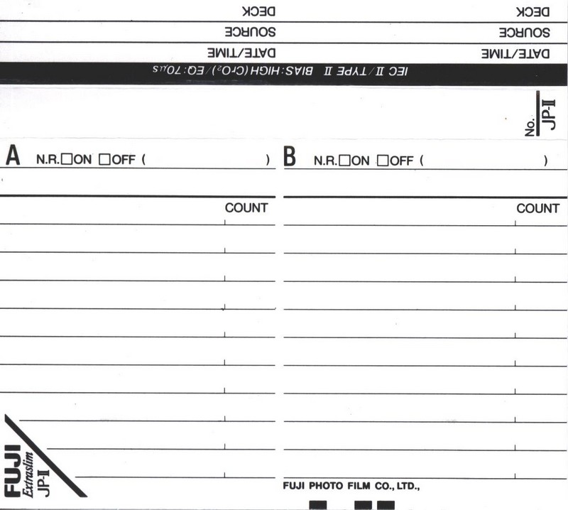 Compact Cassette Fuji JP-II 100 Type II Chrome 1994 Europe