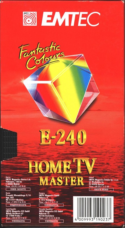 VHS, Video Home System Emtec Home TV Master 240 Type II Chrome 2002 Worldwide