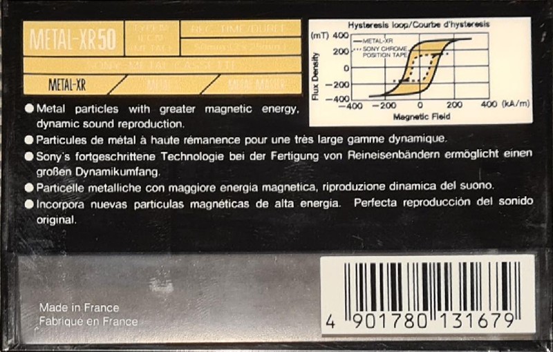 Compact Cassette Sony Metal-XR 50 Type IV Metal 1990 Europe