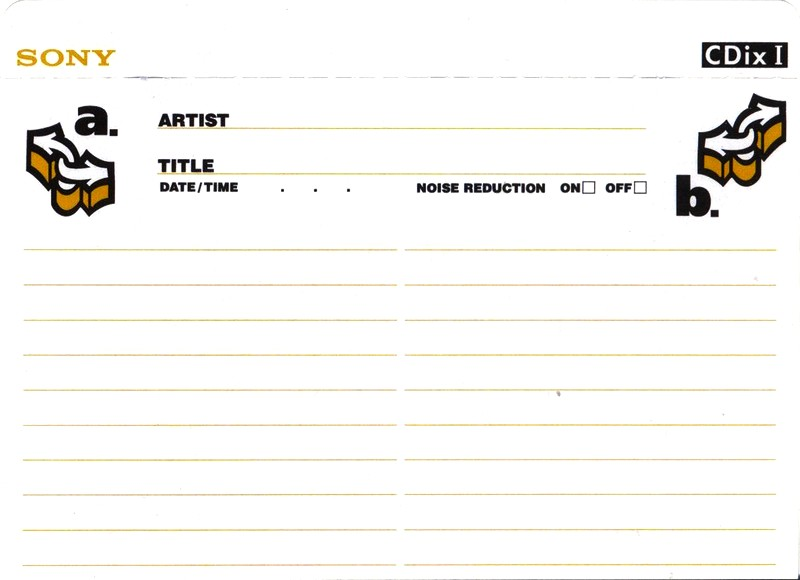 Compact Cassette Sony CDix I 74 "C-74CDX1C" Type I Normal 1995 Japan