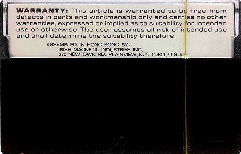 Compact Cassette Irish 60 Type I Normal Hong Kong