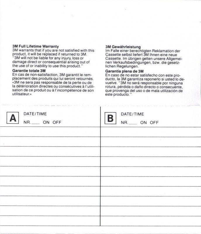 Compact Cassette Scotch XS II 90 Type II Chrome 1982 Europe