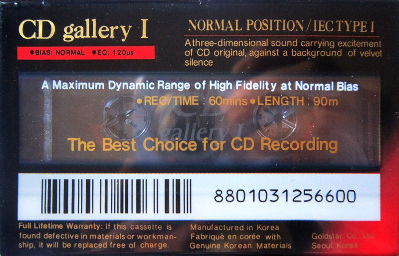 Compact Cassette Goldstar CD Gallery 60 Type I Normal 1993 Canada