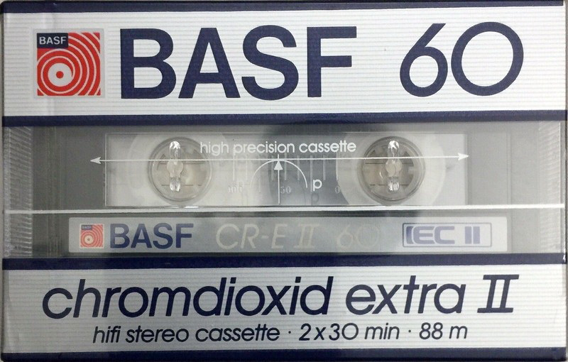 Compact Cassette BASF Chromdioxid Extra II 60 "CR-E II" Type II Chrome 1985 USA
