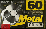 Compact Cassette Sony CDix IV 60 "C-60CDX4B" Type IV Metal 1994 Japan