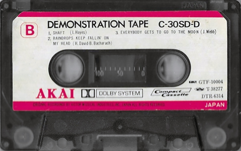 Compact Cassette Akai 30 "SD-D T10004" Demonstration Tape 1979 USA