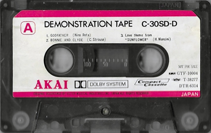 Compact Cassette Akai 30 "SD-D T10004" Demonstration Tape 1979 USA