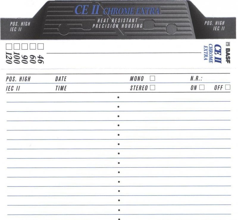 Compact Cassette BASF CE II Chrome Extra 60 Type II Chrome 1995 Latin America