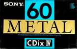 Compact Cassette Sony CDix IV 60 "CDIX4 60N" Type IV Metal 1990 Japan