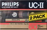 2 pack Philips UC II 60 Type II Chrome 1985 Europe
