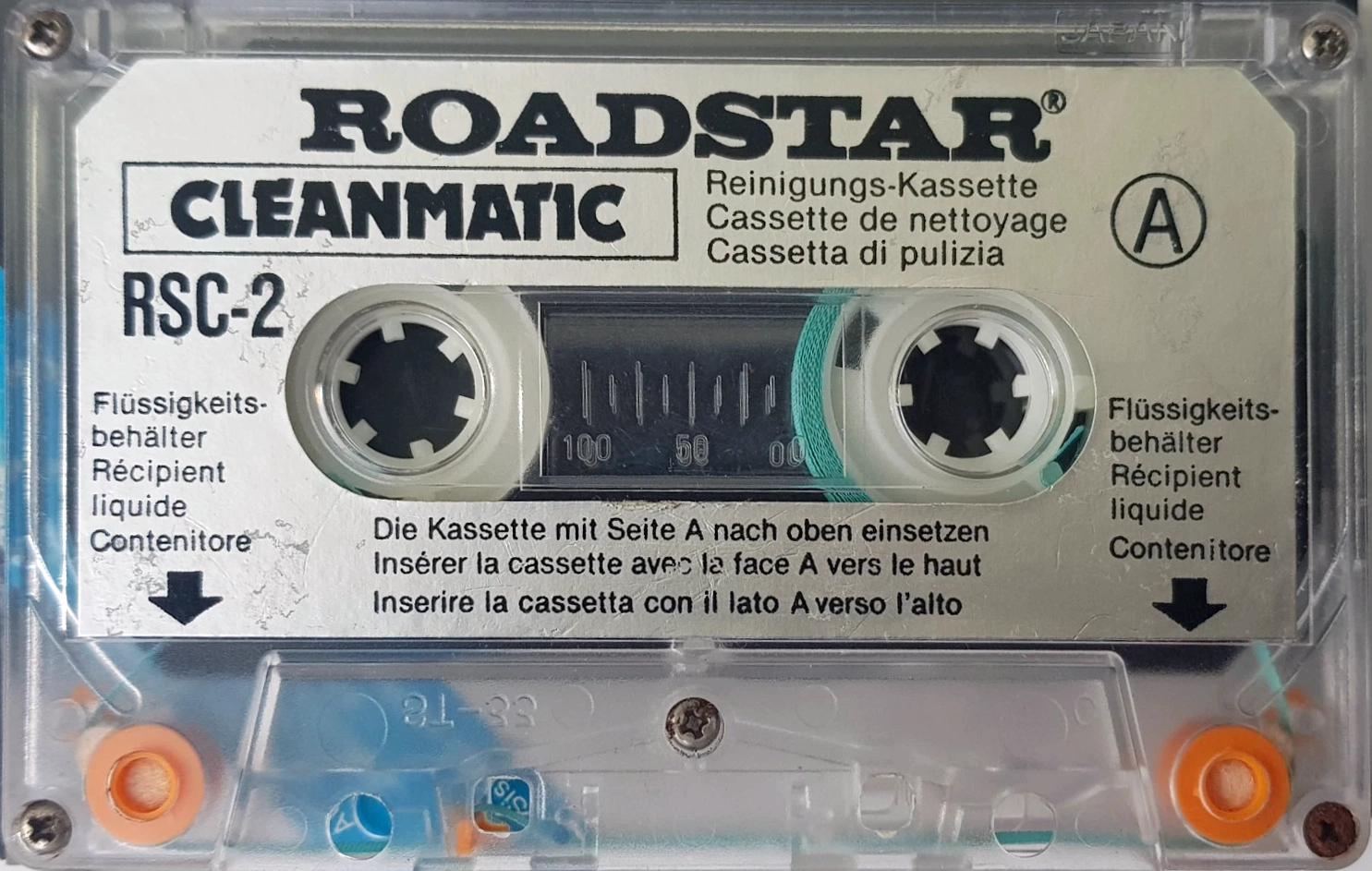 Compact Cassette Roadstar "Cleanmatic RSC-2" Cleaning Cassette Europe