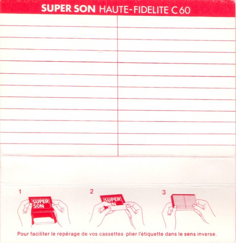 Compact Cassette Super Son 60 Type I Normal France