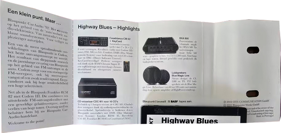 Compact Cassette Blaupunkt "Highway Blues. Pure Sound" Demonstration Tape 1992 Germany
