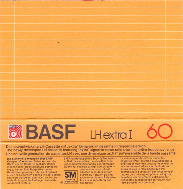 Compact Cassette BASF LH Extra I 60 Type I Normal 1981 Germany