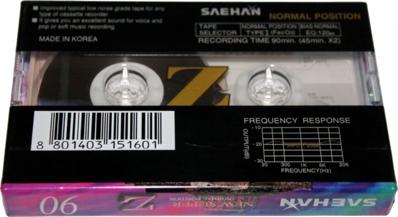 Compact Cassette Saehan New Super Z 90 Type I Normal Europe