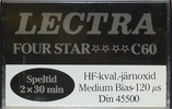 Compact Cassette Lectra Four Star 60 Type I Normal Sweden
