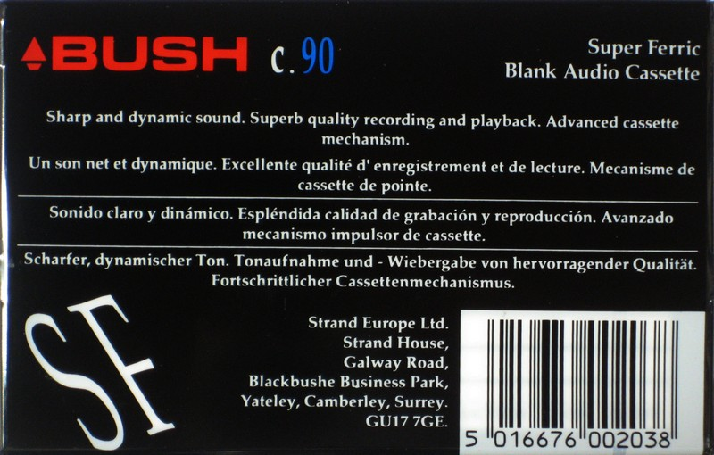 Compact Cassette Bush SF 90 Type I Normal 1999 Europe