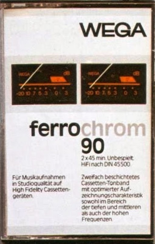 Compact Cassette Wega 90 Type III Ferro Chrome 1980 Germany