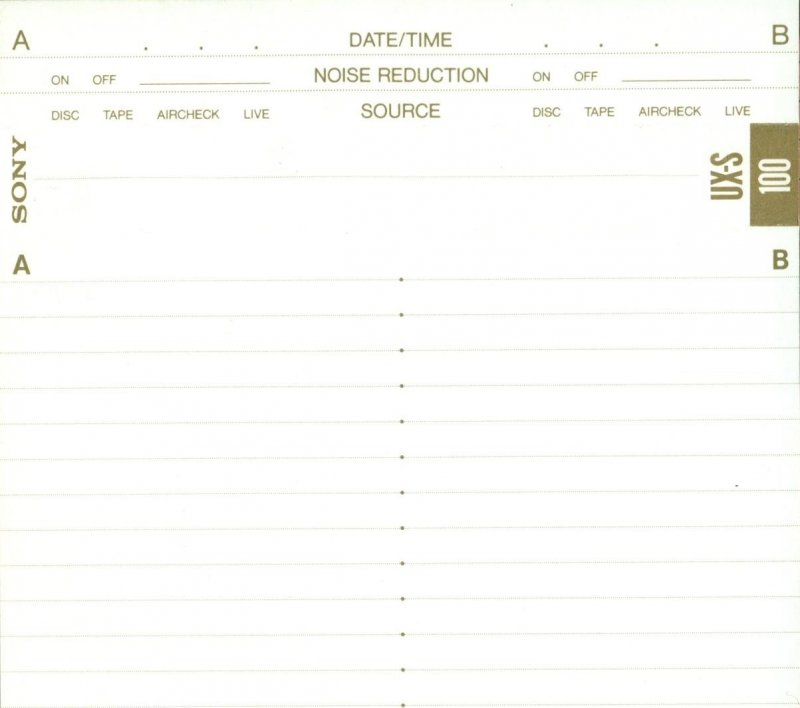 Compact Cassette Sony UX-S 100 "UX-S100c" Type II Chrome 1990 Europe