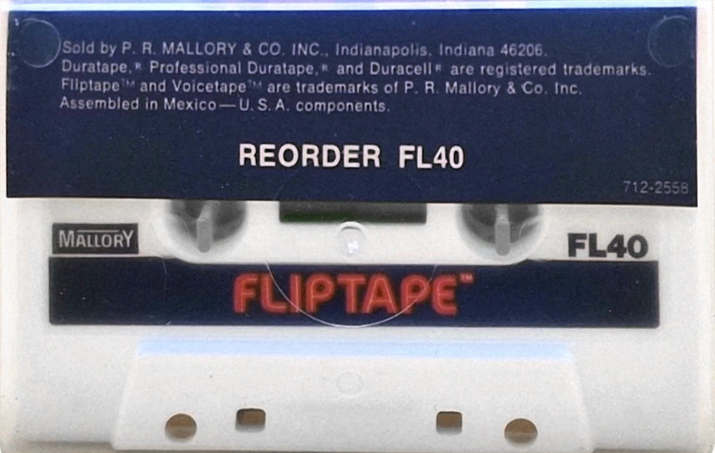 Compact Cassette Mallory FL 40 "Fliptape" Type I Normal USA