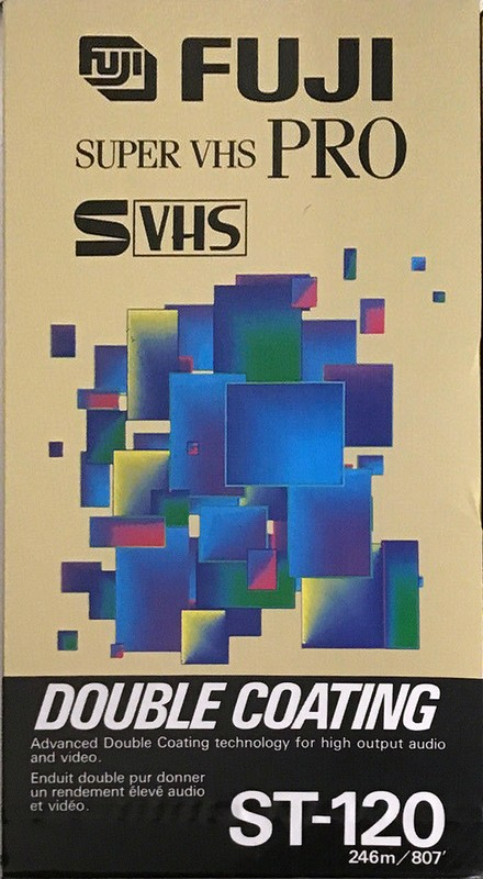 VHS, Video Home System Fuji S-VHS Pro 120 "ST-120 S-VHS PRO" Type I Normal 1991 Canada, USA