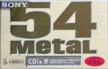 Compact Cassette Sony CDix IV 54 "C-54CDX4E" Type IV Metal 1997 Japan