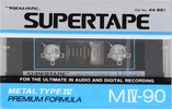 Compact Cassette SUPERTAPE MIV 90 Type IV Metal 1988 USA