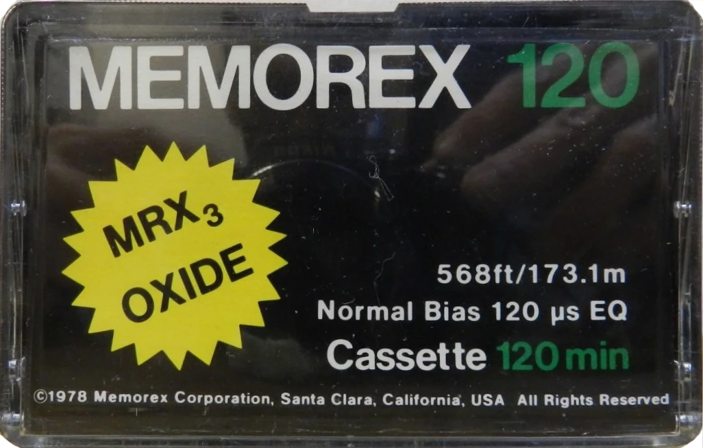 Compact Cassette Memorex MRX3 Oxide 120 Type I Normal 1978 USA