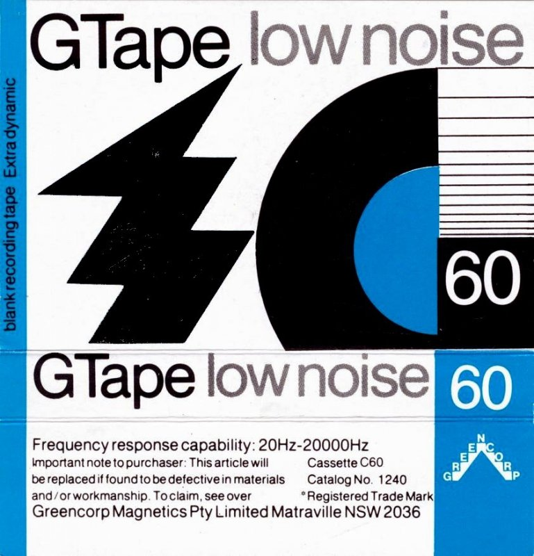 Compact Cassette G-Tape 60 Type I Normal 1977 Australia