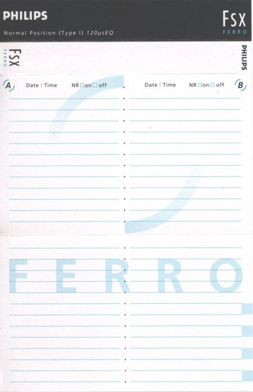 Compact Cassette Philips FSX 90 Type I Normal 1990 Europe
