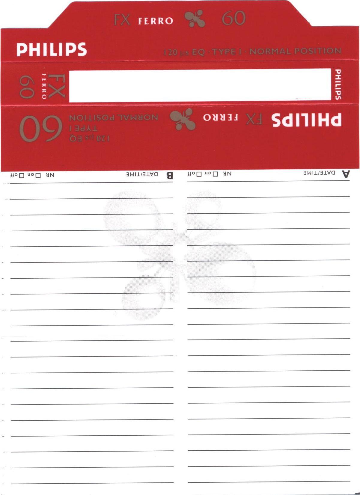 Compact Cassette Philips FX  Ferro 60 Type I Normal 1998 Europe