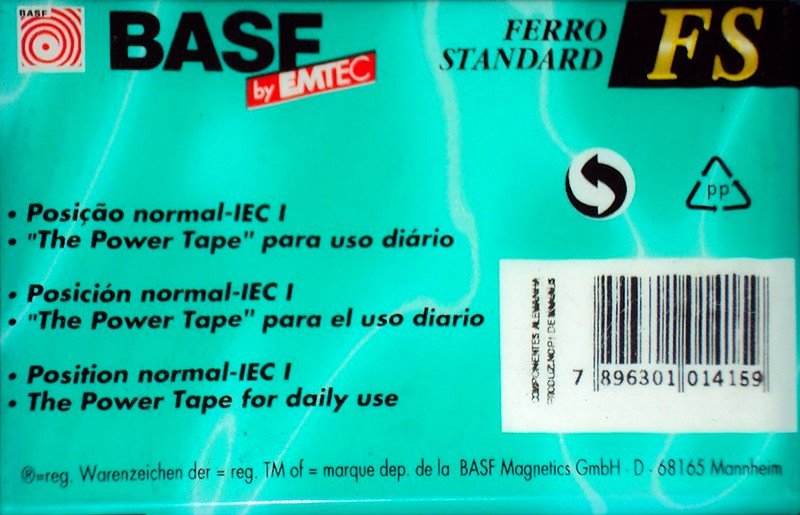 Compact Cassette BASF Ferro Standard 60 "FS" Type I Normal 1998 Brazil