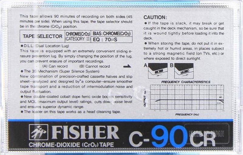 Compact Cassette Fisher CR 90 Type II Chrome 1982 USA