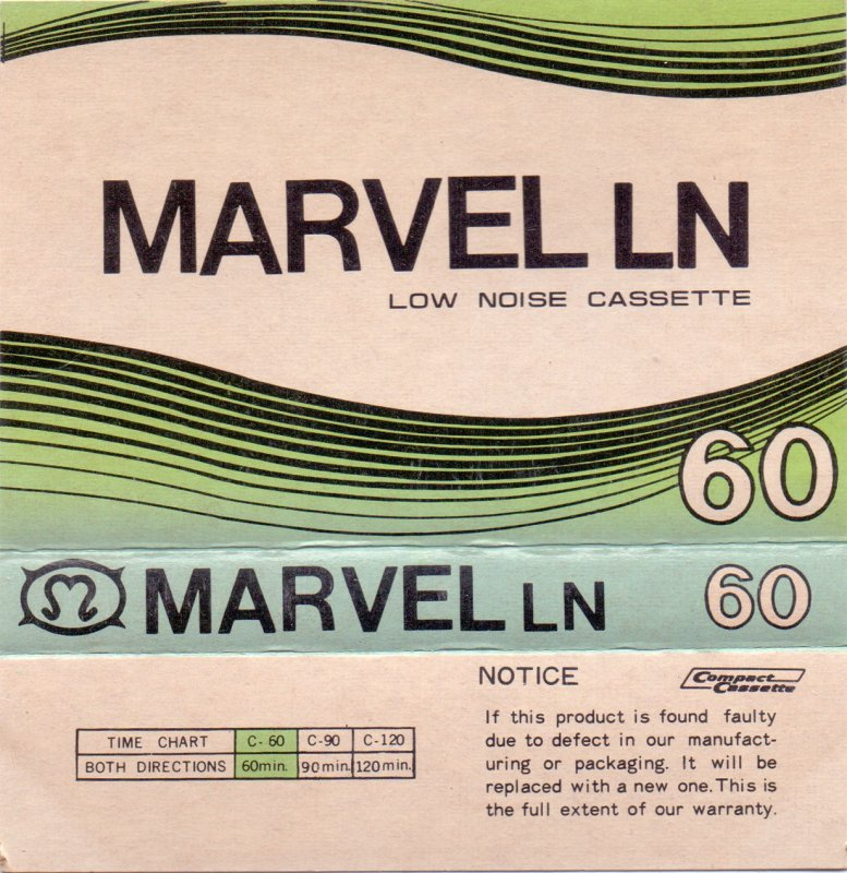 Compact Cassette Marvel 60 Type I Normal Hong Kong