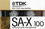 Compact Cassette TDK SA-X 100 "SA-X100G" Type II Chrome 1988 Japan