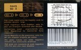 Compact Cassette RAKS SD-X 75 Type II Chrome 1991 Europe