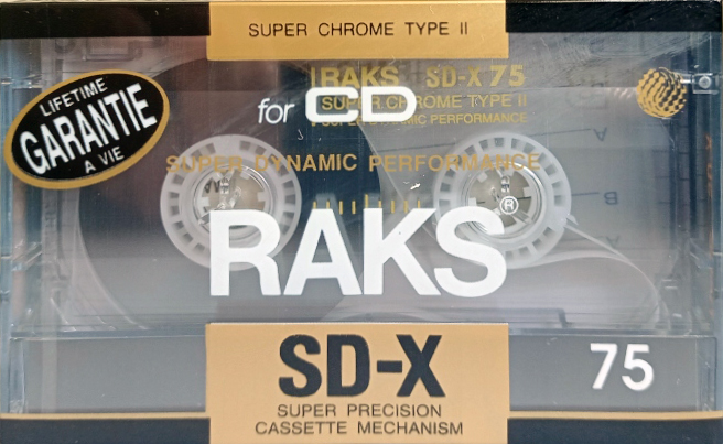 Compact Cassette RAKS SD-X 75 Type II Chrome 1991 Europe