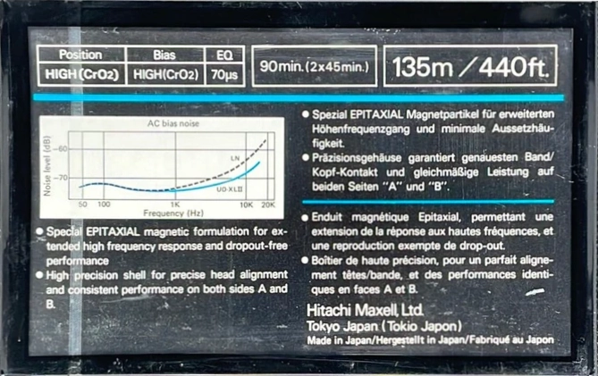 Compact Cassette Maxell UD XLII 90 Type II Chrome 1981 Europe