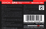 Compact Cassette Denon CR-II 100 "CR-2 100E" Type II Chrome 1994 North America