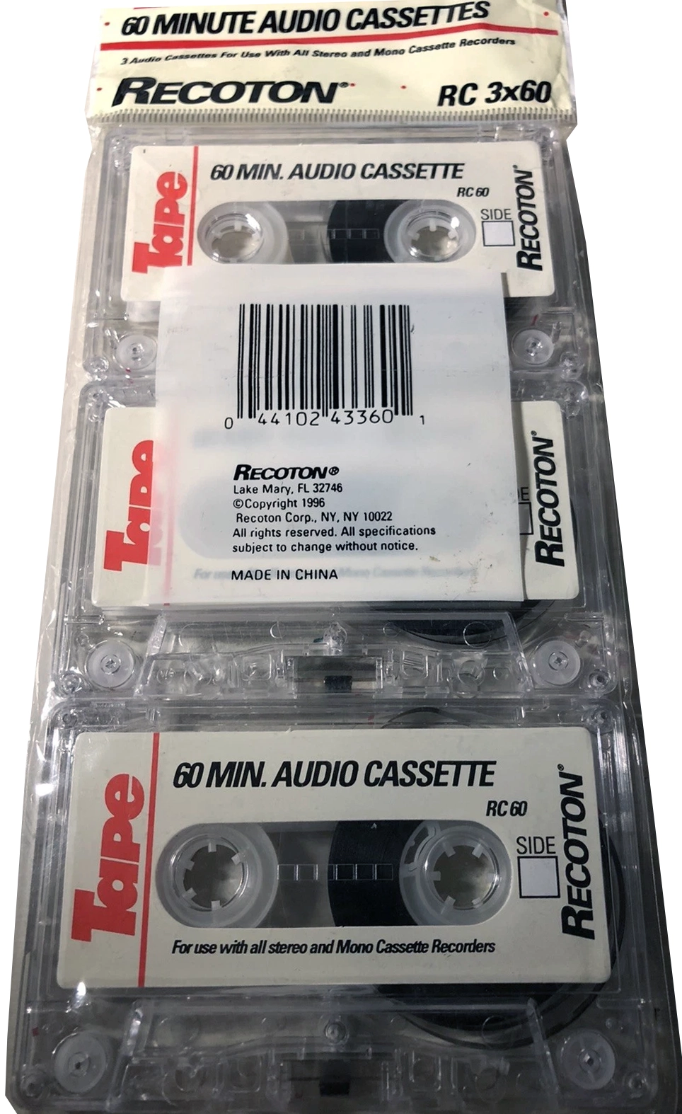 Soft Pack Recoton RC 60 Type I Normal 1996 USA