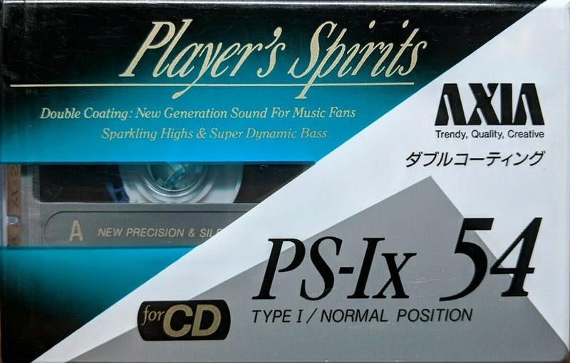 Compact Cassette AXIA PS-Ix 54 "PS-1X A 54" Type I Normal 1991 Japan