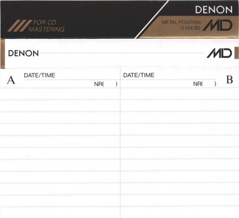 Compact Cassette Denon MD 74 "MD74P" Type IV Metal 1990 Japan