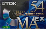 Compact Cassette TDK MAEX 54 "MAEX-54" Type IV Metal 1998 Japan