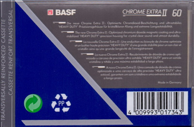 Compact Cassette BASF Chrome Extra II 60 Type II Chrome 1992 Europe