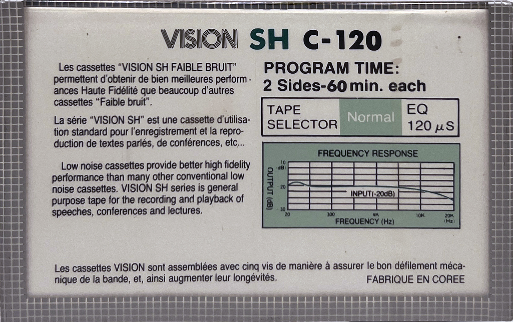 Compact Cassette Vision SH 120 Type I Normal 1982 Europe