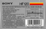 Compact Cassette Sony HF 120 Type I Normal 1983 Europe