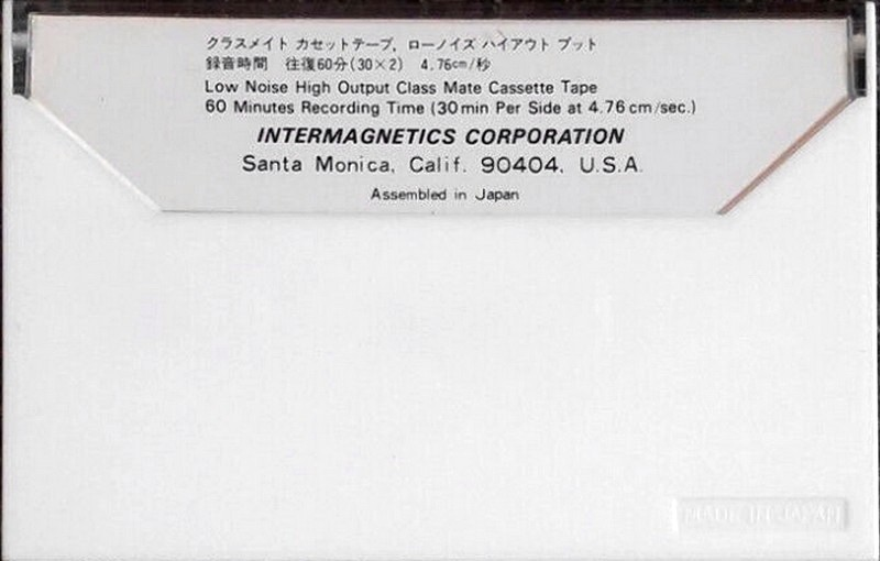 Compact Cassette Class Mate 60 Type I Normal 1982 Japan