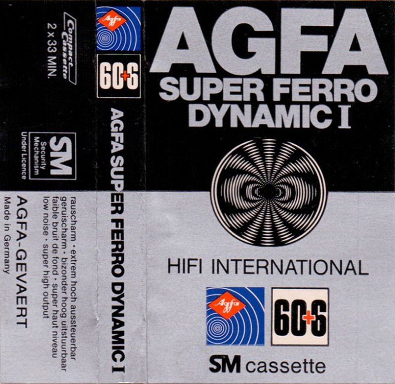 Compact Cassette AGFA Super Ferro Dynamic I 60+6 Type I Normal 1978 Europe