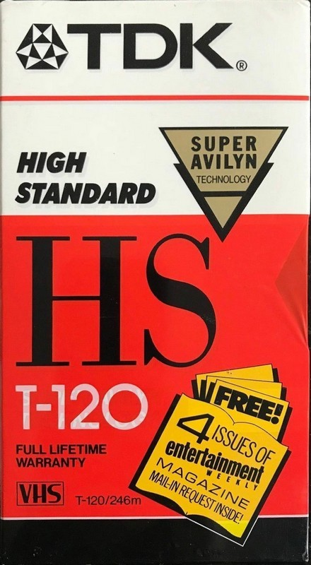 VHS, Video Home System TDK HS 120 "T-120HS" Type II Chrome 1988 North America